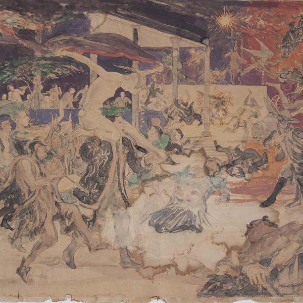 Boceto de la obra El gran teatro del mundo  